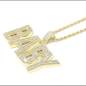Gold Finish Lab Diamond Custom BABY Charm Chain